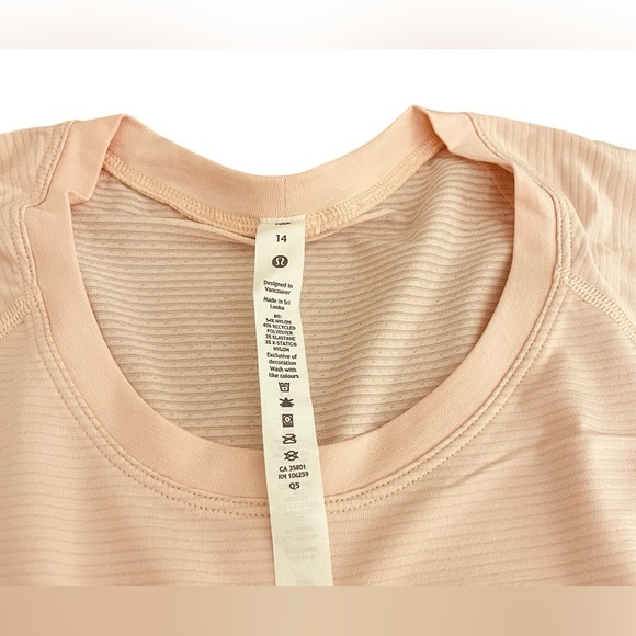 Lululemon Swiftly Tech Long Sleeve Crew Seamless Shirt Pink Size 14 Hip Length - Picture 6 of 9